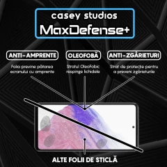 Folie Sticla CASEY STUDIOS pentru Samsung Galaxy A53 5G, Full Glue, Duritate Militara, Ultra HD, Protectie Profesionala Ecran 3D, Anti Zgarieturi, Anti Socuri, Margini Negre Negru