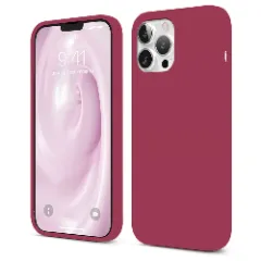 Husa iPhone 13 Pro Casey Studios Premium Soft Silicone - Gray Burgundy 