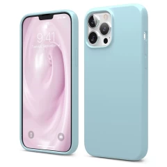 Husa iPhone 13 Pro Casey Studios Premium Soft Silicone - Gray Baby Blue 