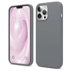 Husa iPhone 13 Pro Casey Studios Premium Soft Silicone - Gray Dark Gray 