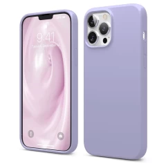 Husa iPhone 13 Pro Casey Studios Premium Soft Silicone - Gray Light Lilac 