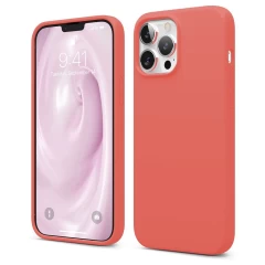 Husa iPhone 13 Pro Casey Studios Premium Soft Silicone - Gray Orange 