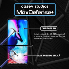 Folie Sticla CASEY STUDIOS compatibila cu Motorola Moto E7 Plus / Moto G10 / Moto G20 / Moto G30 / Moto G9 Play, Full Glue, Duritate Militara, Ultra HD, Anti Zgarieturi, Anti Amprente, Anti Socuri, Margini Negre Negru