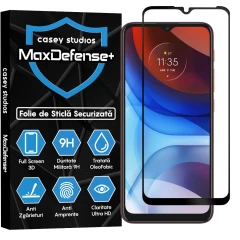 Folie Sticla CASEY STUDIOS compatibila cu Motorola Moto E7 Power / Moto E7i Power, Full Glue, Duritate Militara, Ultra HD, Anti Zgarieturi, Anti Amprente, Anti Socuri, Margini Negre Negru