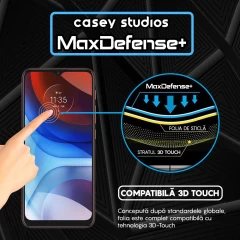 Folie Sticla CASEY STUDIOS compatibila cu Motorola Moto E7 Power / Moto E7i Power, Full Glue, Duritate Militara, Ultra HD, Anti Zgarieturi, Anti Amprente, Anti Socuri, Margini Negre Negru