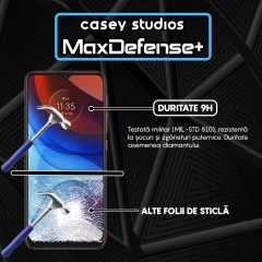 Folie Sticla CASEY STUDIOS compatibila cu Motorola Moto E7 Power / Moto E7i Power, Full Glue, Duritate Militara, Ultra HD, Anti Zgarieturi, Anti Amprente, Anti Socuri, Margini Negre Negru