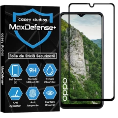 Folie Sticla CASEY STUDIOS compatibila cu Oppo A15 / A15s / A16 / A16s / A54s, Full Glue, Duritate Militara, Ultra HD, Anti Zgarieturi, Anti Amprente, Anti Socuri, Margini Negre Negru