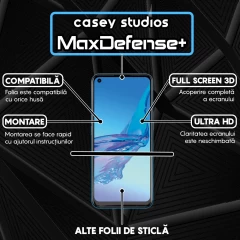 Folie Sticla CASEY STUDIOS compatibila cu Oppo A53 / A53s, Full Glue, Duritate Militara, Ultra HD, Anti Zgarieturi, Anti Amprente, Anti Socuri, Margini Negre Negru
