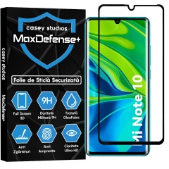 Folie Sticla CASEY STUDIOS compatibila cu Xiaomi Mi Note 10 / Mi Note 10 Pro, Full Glue, Duritate Militara, Ultra HD, Anti Zgarieturi, Anti Amprente, Anti Socuri, Margini Negre