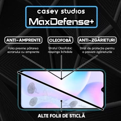 Folie Sticla CASEY STUDIOS compatibila cu Xiaomi Redmi 9A / Redmi 9C NFC / Redmi 9C / Redmi 9AT / Redmi 10A, Full Glue, Duritate Militara, Ultra HD, Anti Zgarieturi, Anti Amprente, Anti Socuri, Margini Negre Negru