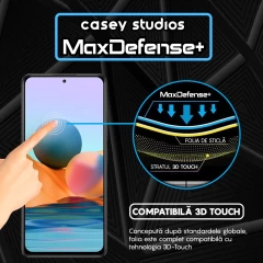 Folie Sticla CASEY STUDIOS compatibila cu Xiaomi Redmi Note 10 Pro / Redmi Note 10 Pro Max, Full Glue, Duritate Militara, Ultra HD, Anti Zgarieturi, Anti Amprente, Anti Socuri, Margini Negre Negru