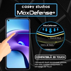 Folie Sticla CASEY STUDIOS compatibila cu Xiaomi Redmi Note 9T / Redmi Note 9T 5G, Full Glue, Duritate Militara, Ultra HD, Anti Zgarieturi, Anti Amprente, Anti Socuri, Margini Negre Negru