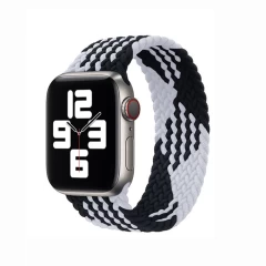 Curea Apple Watch 1/2/3/4/5/6/7/8/SE - 38/40/41 MM - L - Braided Loop Casey Studios Casey Studios - Charcoal Black/white 