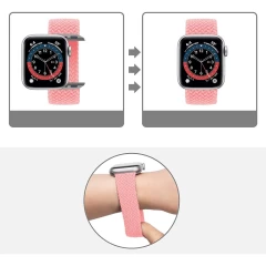 Curea Apple Watch 1/2/3/4/5/6/7/8/SE/Ultra - 42/44/45/49 MM - L - Braided Loop Casey Studios Casey Studios - Pink Pink