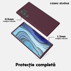 Husa Samsung Galaxy S22 Ultra Casey Studios Premium Soft Silicone Burgundy