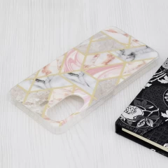 Husa pentru Xiaomi Redmi 13C 4G / Poco C65 - Techsuit Marble Series - Pink Hex Roz