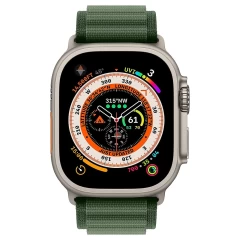 Curea Textil Alpine Loop compatibila cu Apple Watch SE/9/8/7/6/5/4/3/2/1 - 38/40/41MM CASEY STUDIOS, Ajustabila, Respirabila Verde Inchis