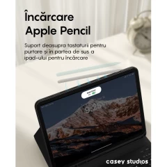 Husa cu Tastatura Iluminata compatibila cu iPad Air 11 2024/ iPad Air 5/4 10.9