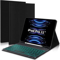 Husa cu Tastatura Iluminata compatibila cu iPad Pro 11