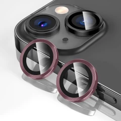Folie Protectie Lentile Camera pentru iPhone 13 / iPhone 13 Mini, Casey Studios MaxDefense+,  Ultra HD, Protectie Profesionala Camere 3D, Anti Amprente, Anti Zgarieturi, Anti Socuri Roz 