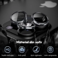 Folie Protectie Lentile Camera pentru iPhone 13 Pro / iPhone 13 Pro Max, Casey Studios MaxDefense+, Ultra HD, Anti Amprente, Anti Zgarieturi, Anti Socuri Argintiu