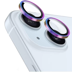 Folie Protectie Lentile Camera pentru iPhone 14 / iPhone 14 Plus, Casey Studios MaxDefense+,  Ultra HD, Protectie Profesionala Camere 3D, Anti Amprente, Anti Zgarieturi, Anti Socuri Curcubeu