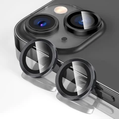 Folie Protectie Lentile Camera pentru iPhone 15 / iPhone 15 Plus, Casey Studios MaxDefense+,  Ultra HD, Protectie Profesionala Camere 3D, Anti Amprente, Anti Zgarieturi, Anti Socuri Argintiu 