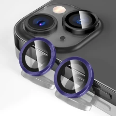 Folie Protectie Lentile Camera pentru iPhone 15 / iPhone 15 Plus, Casey Studios MaxDefense+,  Ultra HD, Protectie Profesionala Camere 3D, Anti Amprente, Anti Zgarieturi, Anti Socuri Mov inchis