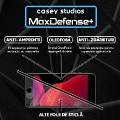 Folie Sticla CASEY STUDIOS pentru iPhone 7 / 8, MaxDefense+ Classic, Full Glue, Sticla Securizata, Duritate Militara, Ultra HD, Protectie Profesionala Ecran 3D, Anti Zgarieturi, Anti Socuri Transparent