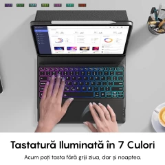 Husa cu Tastatura Iluminata si TouchPad compatibila cu iPad Mini 5/4/3/2/1 7.9