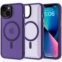 Husa MagSafe pentru iPhone 13, CASEY STUDIOS, de Protectie, Slim, pentru Incarcare Wireless, Margini Ridicate pentru Protectia Ecranului si a Camerelor Dark Purple 