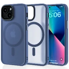 Husa MagSafe pentru iPhone 13 Mini, CASEY STUDIOS, de Protectie, Slim, pentru Incarcare Wireless, Margini Ridicate pentru Protectia Ecranului si a Camerelor Gentleman Blue 