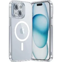 Husa MagSafe pentru iPhone 15, CASEY STUDIOS, de Protectie, Slim, pentru Incarcare Wireless, Margini Ridicate pentru Protectia Ecranului si a Camerelor Transparent