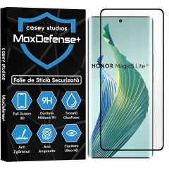 Folie Sticla CASEY STUDIOS compatibila cu Honor Magic5 Lite, Full Glue, Duritate Militara, Ultra HD, Anti Zgarieturi, Anti Amprente, Anti Socuri, Margini Negre Negru