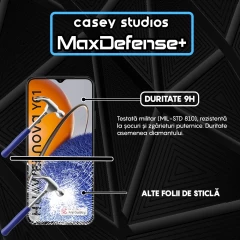 Folie Sticla CASEY STUDIOS compatibila cu Huawei nova Y61, Full Glue, Duritate Militara, Ultra HD, Anti Zgarieturi, Anti Amprente, Anti Socuri, Margini Negre Negru