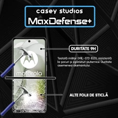 Folie Sticla CASEY STUDIOS compatibila cu Motorola Moto E14, Full Glue, Duritate Militara, Ultra HD, Anti Zgarieturi, Anti Amprente, Anti Socuri, Margini Negre Negru