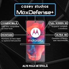 Folie Sticla CASEY STUDIOS compatibila cu Motorola Moto G04s, Full Glue, Duritate Militara, Ultra HD, Anti Zgarieturi, Anti Amprente, Anti Socuri, Margini Negre Negru
