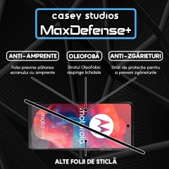 Folie Sticla CASEY STUDIOS compatibila cu Motorola Moto G04s, Full Glue, Duritate Militara, Ultra HD, Anti Zgarieturi, Anti Amprente, Anti Socuri, Margini Negre Negru