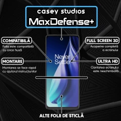 Folie Sticla CASEY STUDIOS compatibila cu OnePlus Nord N30 SE, Full Glue, Duritate Militara, Ultra HD, Anti Zgarieturi, Anti Amprente, Anti Socuri, Margini Negre Negru