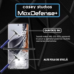 Folie Sticla CASEY STUDIOS compatibila cu Oppo Reno10, Full Glue, Duritate Militara, Ultra HD, Anti Zgarieturi, Anti Amprente, Anti Socuri, Margini Negre Negru