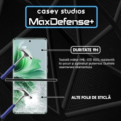 Folie Sticla CASEY STUDIOS compatibila cu Oppo Reno11, Full Glue, Duritate Militara, Ultra HD, Anti Zgarieturi, Anti Amprente, Anti Socuri, Margini Negre Negru
