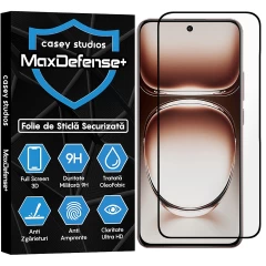 Folie Sticla CASEY STUDIOS compatibila cu Oppo Reno12 Pro, Full Glue, Duritate Militara, Ultra HD, Anti Zgarieturi, Anti Amprente, Anti Socuri, Margini Negre Negru