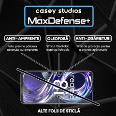 Folie Sticla CASEY STUDIOS compatibila cu Realme 8i, Full Glue, Duritate Militara, Ultra HD, Anti Zgarieturi, Anti Amprente, Anti Socuri, Margini Negre Negru
