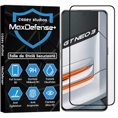 Folie Sticla CASEY STUDIOS compatibila cu Realme GT Neo 3 150W, Full Glue, Duritate Militara, Ultra HD, Anti Zgarieturi, Anti Amprente, Anti Socuri, Margini Negre