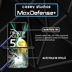 Folie Sticla CASEY STUDIOS compatibila cu Realme 9 Pro / Narzo 50, Full Glue, Duritate Militara, Ultra HD, Anti Zgarieturi, Anti Amprente, Anti Socuri, Margini Negre Negru