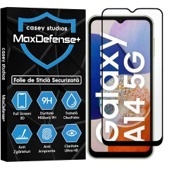 Folie Sticla CASEY STUDIOS compatibila cu Samsung Galaxy A14 5G, Full Glue, Duritate Militara, Ultra HD, Anti Zgarieturi, Anti Amprente, Anti Socuri, Margini Negre Negru