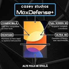 Folie Sticla CASEY STUDIOS? pentru Xiaomi Pad 5 Pro 12.4, Full Glue, Sticla Securizata, Duritate Militara, Ultra HD, Protectie Profesionala Ecran 3D, Anti Zgarieturi, Anti Socuri, Transparenta Transparent