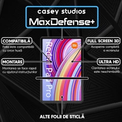 Folie Sticla CASEY STUDIOS? pentru Xiaomi Redmi Pad Pro 5G / Redmi Pad Pro, Full Glue, Sticla Securizata, Duritate Militara, Ultra HD, Protectie Profesionala Ecran 3D, Anti Zgarieturi, Anti Socuri, Transparenta Transparent