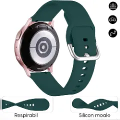 Curea Silicon Samsung Galaxy Watch 7/Active 2/Active/FE/6/5 Pro/5/4/3 - 20mm Silicone Casey Studios Verde
