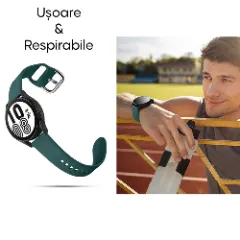 Curea Silicon Samsung Galaxy Watch 7/Active 2/Active/FE/6/5 Pro/5/4/3 - 20mm Silicone Casey Studios Verde
